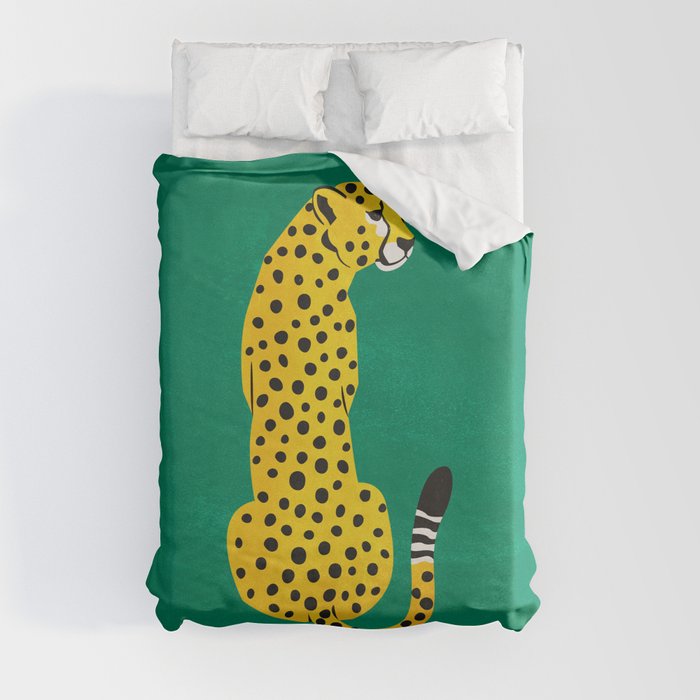 The Stare: Golden Cheetah Edition Duvet Cover