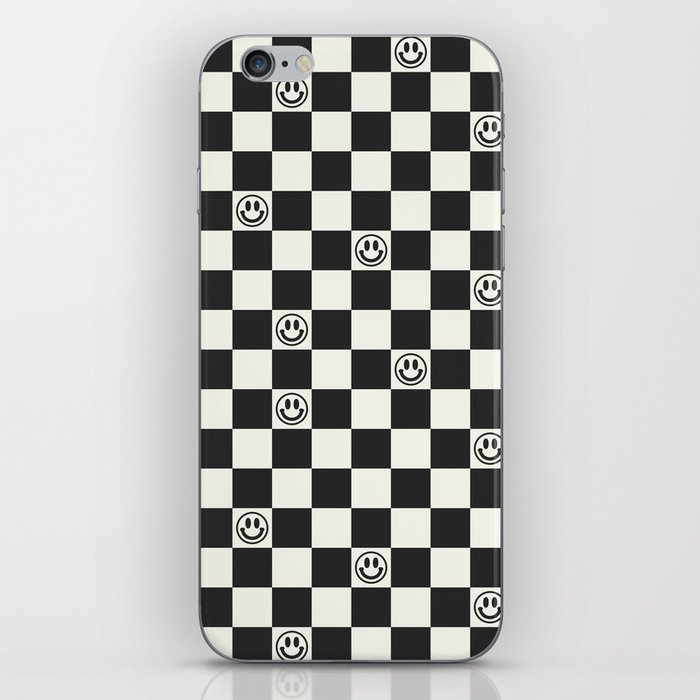 Smiley Face & Checkerboard  iPhone Skin