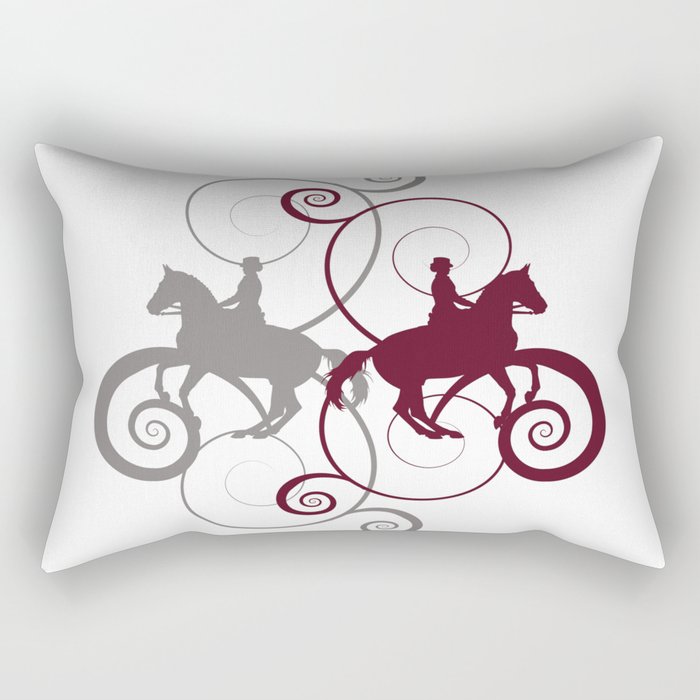Dressage Horse Swirls Rectangular Pillow