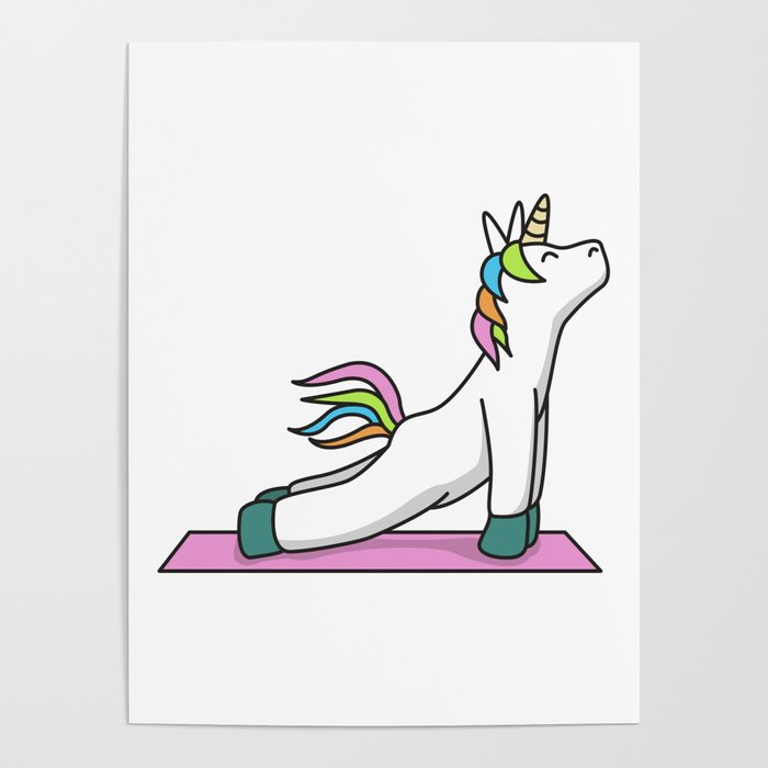 Yoga unicorn fitness gift idea meditation sports Poster