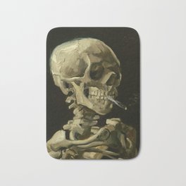 Vincent van Gogh - Skull of a Skeleton with Burning Cigarette Bath Mat | Funny, Gogh, Vincent, Skeleton, Jaw, Cigarette, Vangogh, Van, Halloween, Teeth 