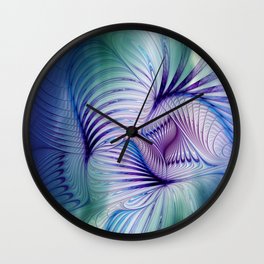 fractal design -117- Wall Clock | Fractalart, Abstract, Graphicdesign, Digital, Modern, Green, Issabild, Modernart, Fractal, Blue 