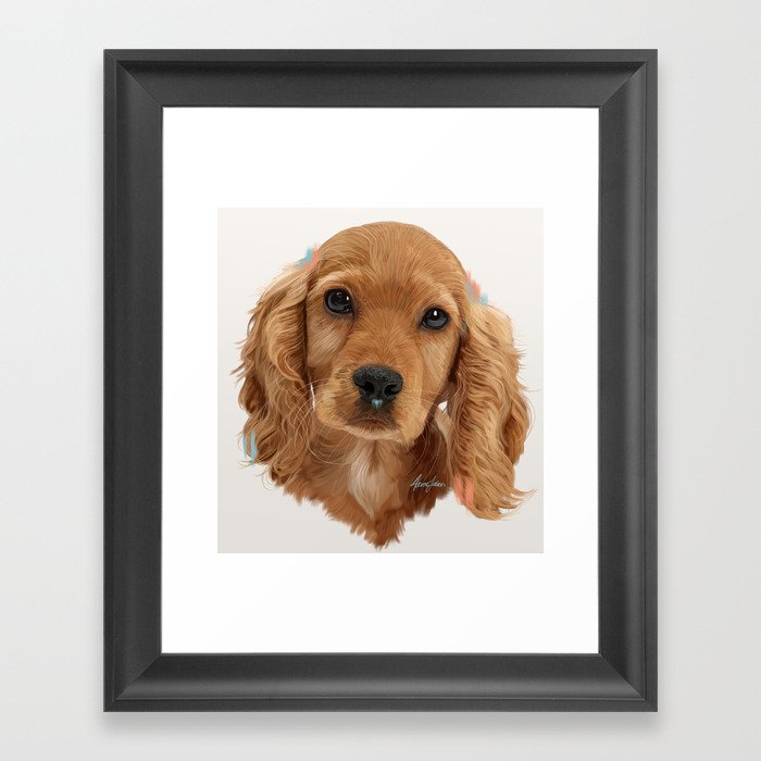 Golden Cocker Spaniel Pup Framed Art Print