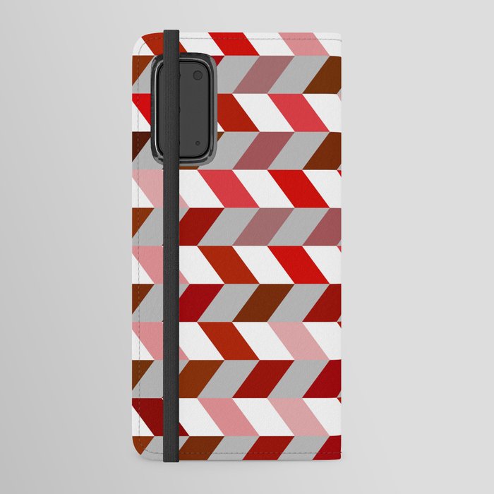 Abstract Dark Red Light Red and White Zig Zag Background. Android Wallet Case