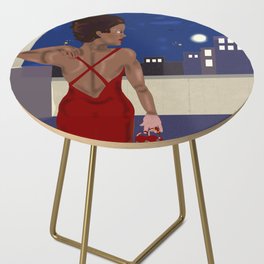 Lady looking out Side Table