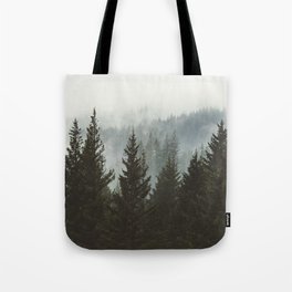 Forest Fog Mountain IV - Wanderlust Nature Photography Tote Bag