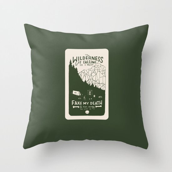 The Wilderness is Calling Throw Pillow