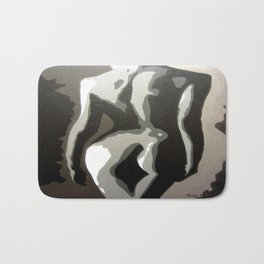 Abstract Female Silhouette Sepia toned Shadows Light study Bath Mat | Pop Art, Abstract, Illustration, People 