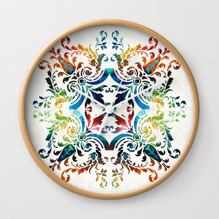 Pattern Art - Color Fusion Design 7 By Sharon Cummings Wall Clock