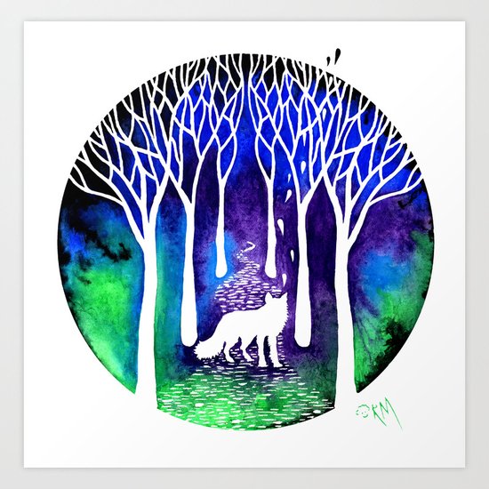 The Night Fox Art Print