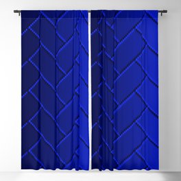 Herringbone Gradient Dark Blue Blackout Curtain