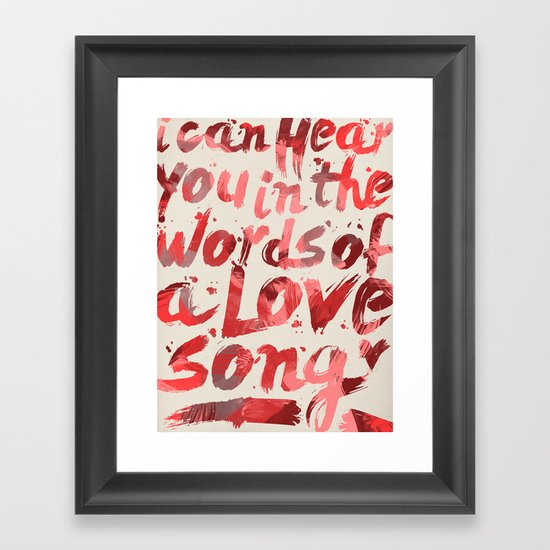 words of a love song Framed Art Print