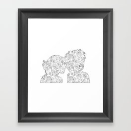 Girl kissing a girl flower Framed Art Print