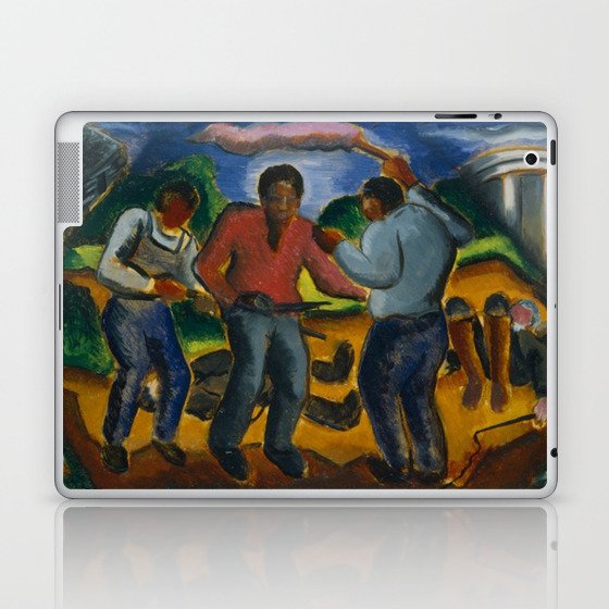 African American Masterpice Nat Turner slave rebellion Virginia historical black history landscape painting by Malvin Gray Johnson wall & home decor Laptop & iPad Skin