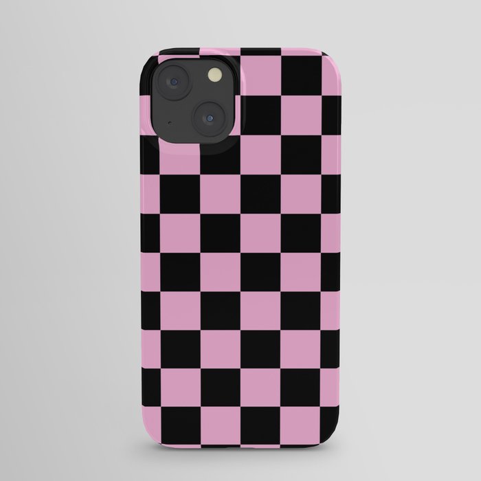 Checkered (Black & Pink Pattern) iPhone Case