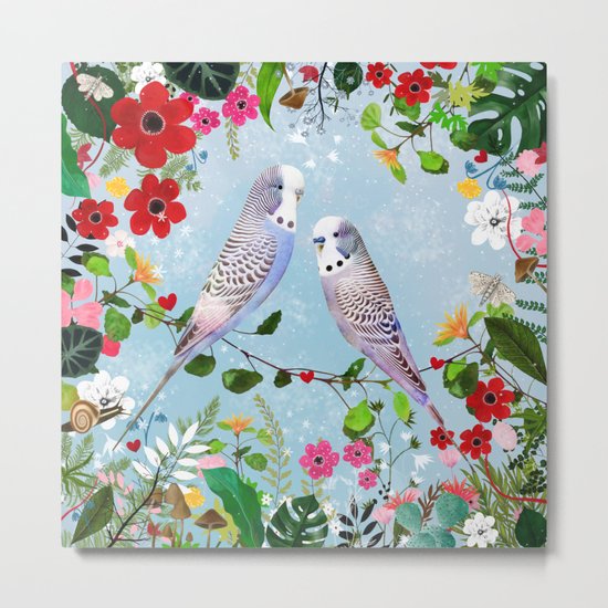 Budgerigars Metal Print