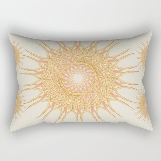 Mandala peach and orange Rectangular Pillow