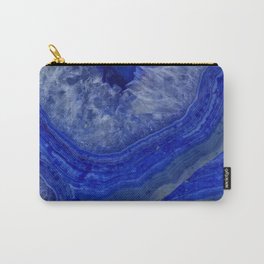 deep blue agate with peach background Carry-All Pouch