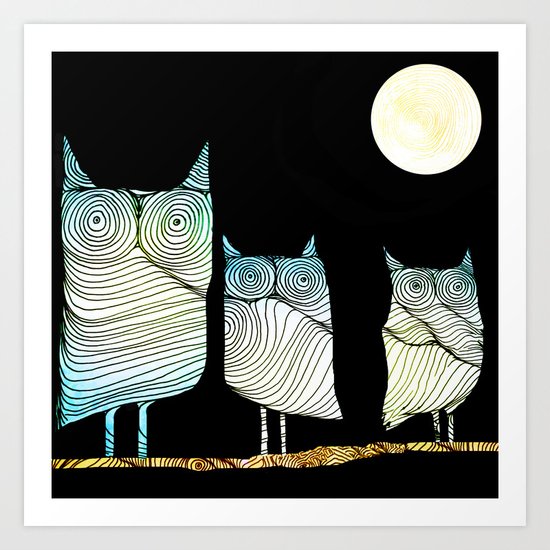 Owls Art Print