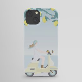 Scooter ride in the sun  past lemons and lemon trees iPhone Case