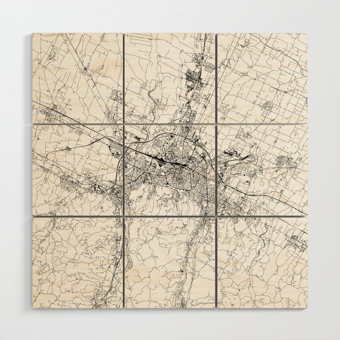 Bologna White Map Wood Wall Art