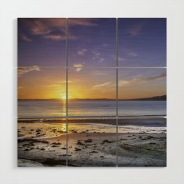 New Zealand Photography - Wonderful Sunset Over The Desolate Beach Wood Wall Art