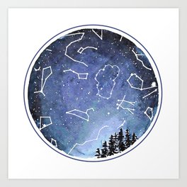 Lake Tahoe Constellation Art Print