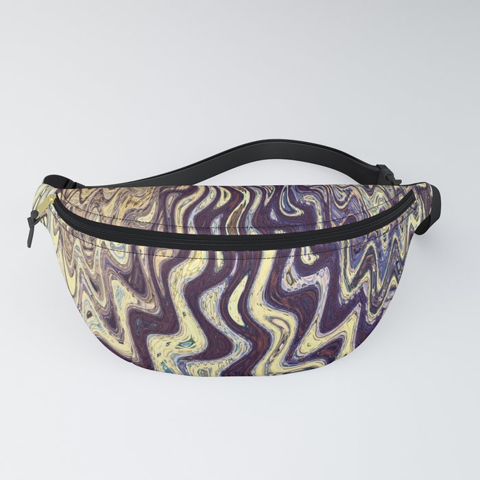 Purple And Yellow Fluid Paint Fanny Pack