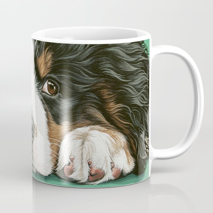 Cute Bernese Mountain Dog Puppy Pet Portrait Coffee Mug