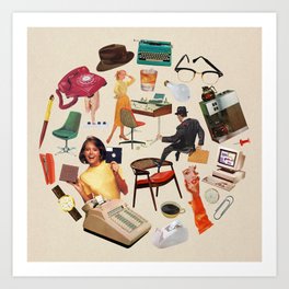 9 to 5 Art Print | Fun, Vintagephotography, Midcenturymodern, Colorful, 70S, Office, Retro, Business9To5, Midcentury, Vintage 