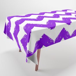 Hand-Drawn Chevron (Violet & White Pattern) Tablecloth