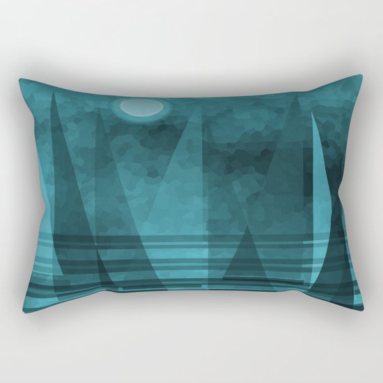 Blue Moonlight Sail Rectangular Pillow