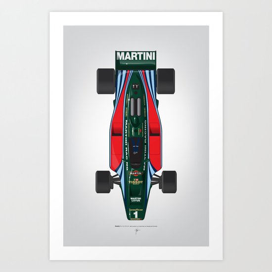 Outline Series N.º2, Mario Andretti, Lotus 80-Ford 1980 Art Print