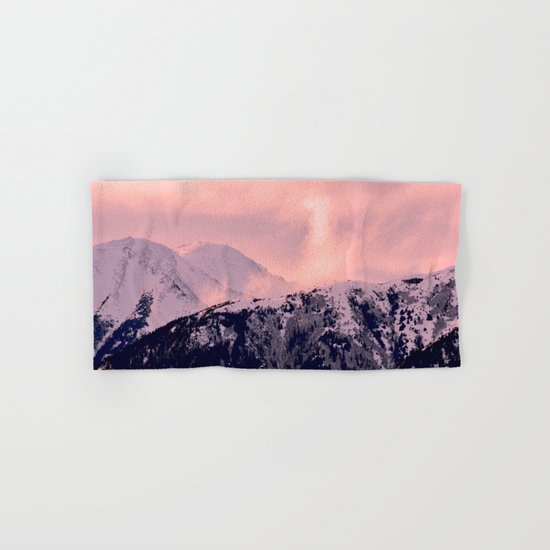 Kenai Mts Bathed in Serenity Rose - II Hand & Bath Towel