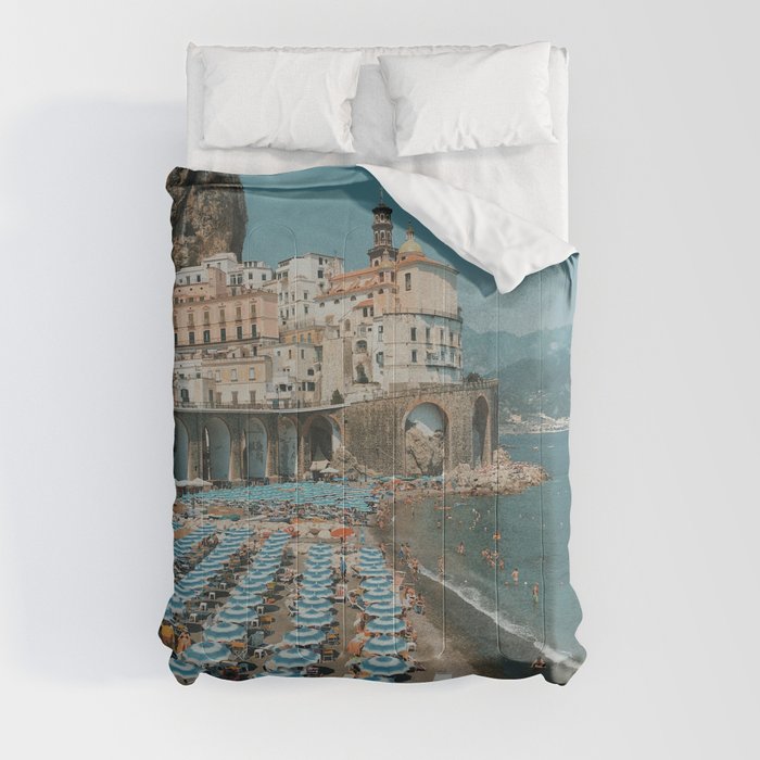 Vintage Italy Atrani Beach Comforter