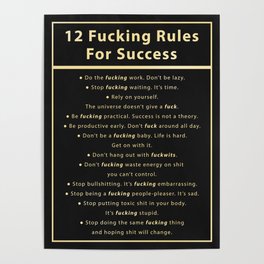 12 Rules For Success Poster