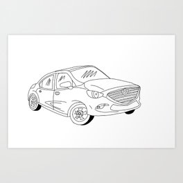 My Friends' Cars - Mazda3 Art Print | Drawing, Digital 