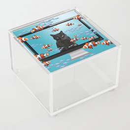 Snoki Black Cat - Computer Clownfishes Fantasy Future Design Acrylic Box