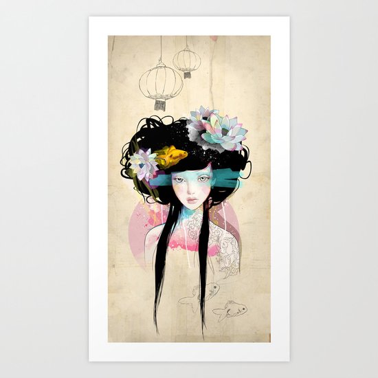 Nenufar Girl Art Print