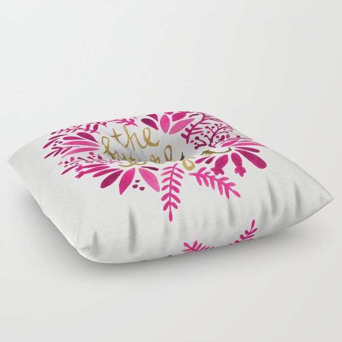 The Future is Bright – Pink & Gold Floor Pillow