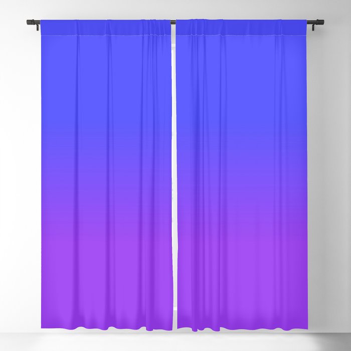 Neon Purple and Bright Neon Blue Ombré Shade Color Fade Blackout Curtain