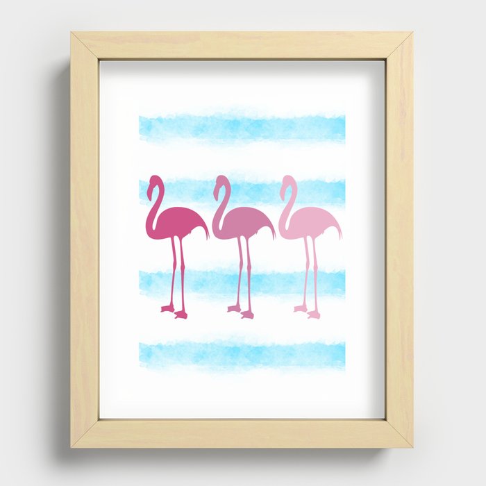 Pink Flamingos Recessed Framed Print