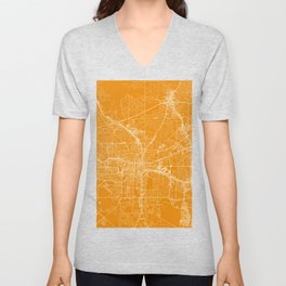 Tallahassee City Map Drawing - USA - Minimal V Neck T Shirt