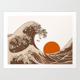 Great Coffee Wave Art Print