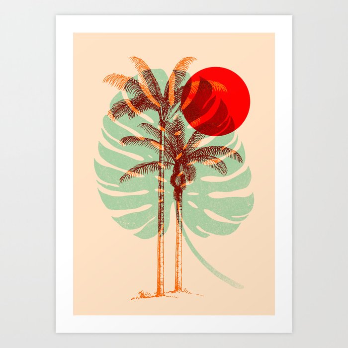 Retro Botanic Mix  Art Print