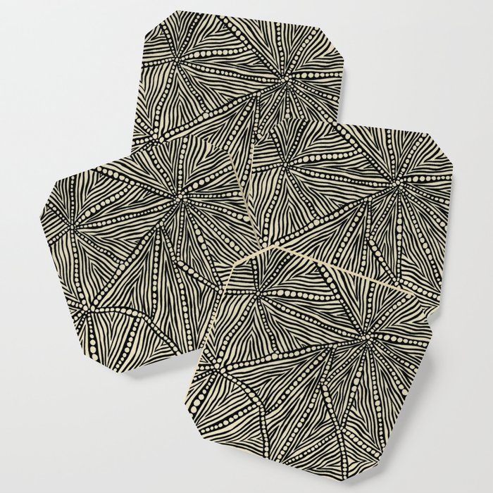 Black and Ivory Triangles Coaster