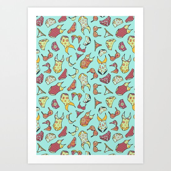 UNDERWEAR LOVE: Little Luxuries in Mint Art Print