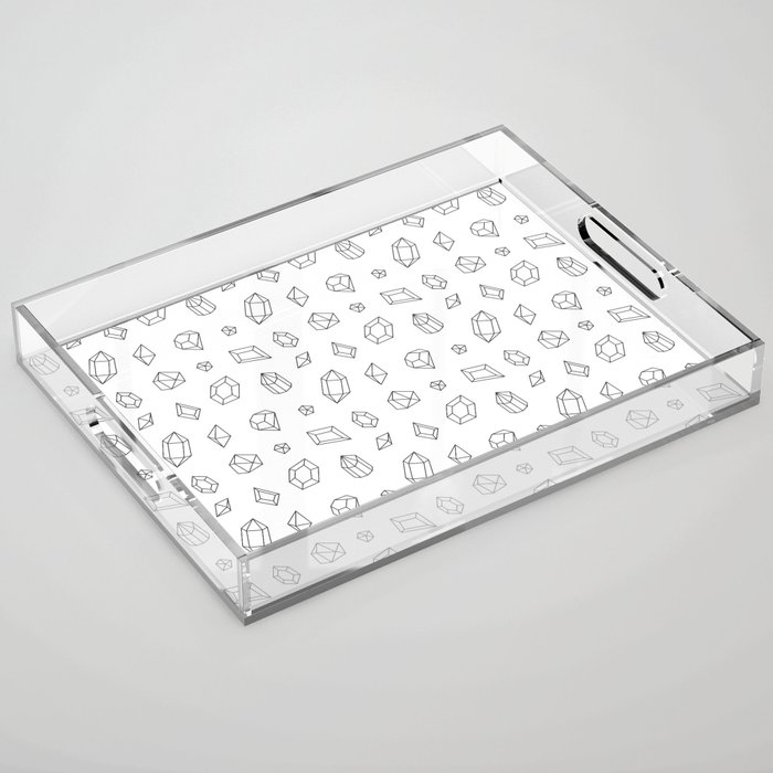 Dark Grey Gems Pattern Acrylic Tray