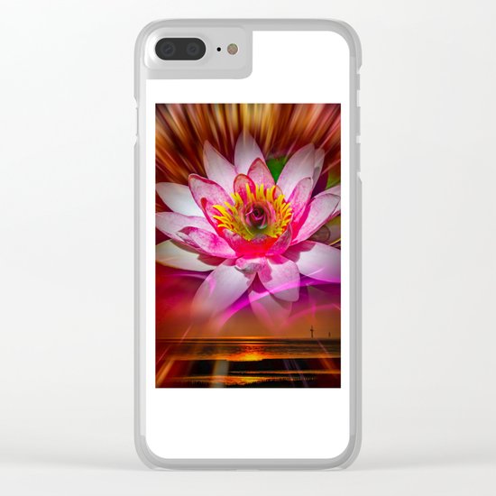 Wellness Water Lily Rose 6 Clear iPhone Case