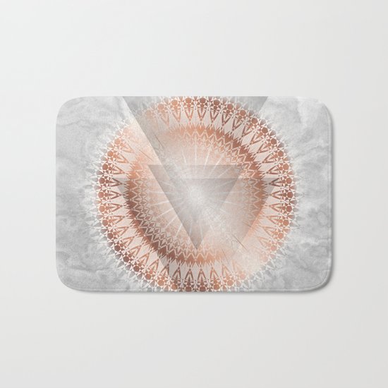 Rose Gold Marble Geometric Bath Mat